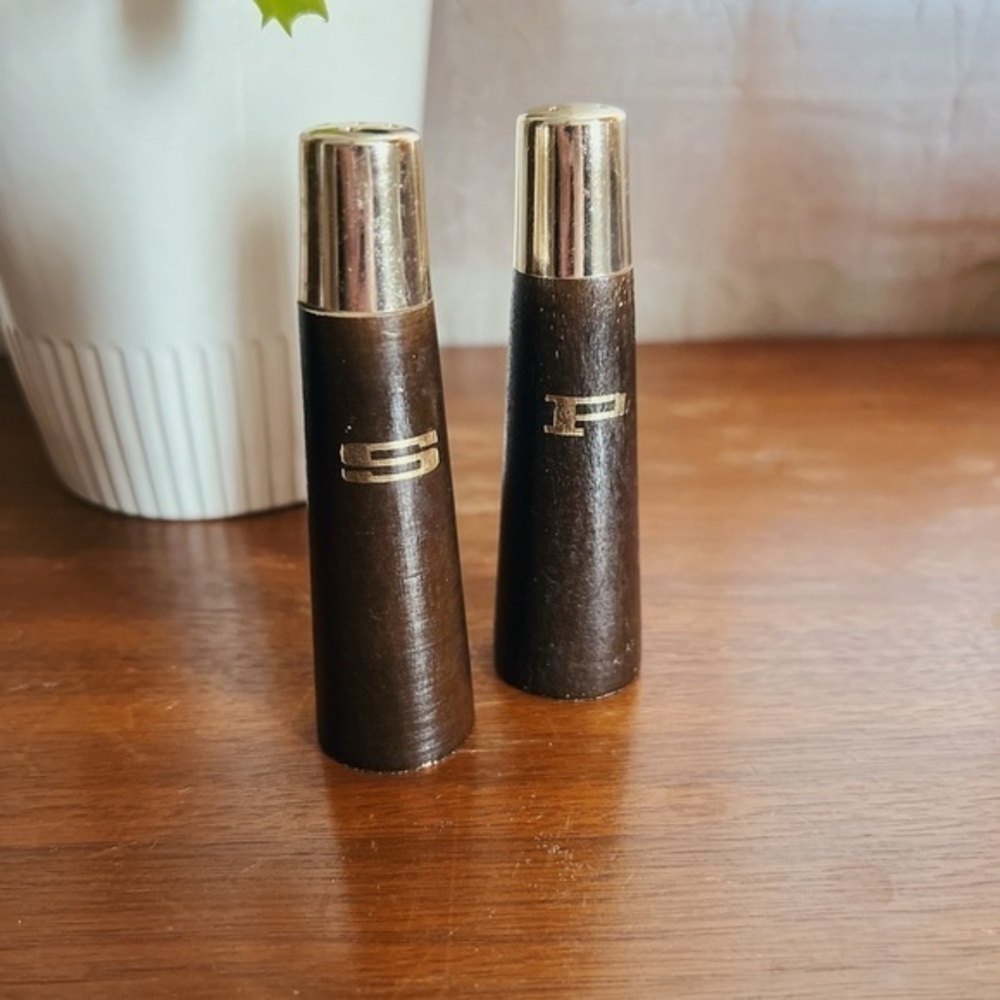 Vintage 1960s Teakwood Salt & Pepper Shakers | Mid Century Modern Kitchen